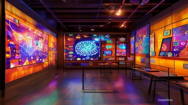 Indian painters display NFT art on a gallery wall, showing how Indian artists are using NFTs to fund exhibitions | GadgetMuse