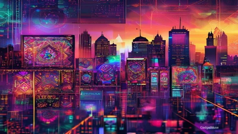 Top NFT art marketplaces for Indian creators 2024 chart with OpenSea, Rarible, Mintable, Polygon logos. | GadgetMuse
