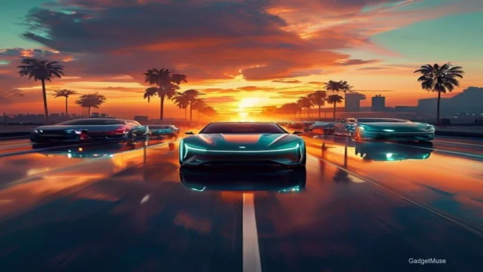 2024 electric car models India lineup featuring sleek sedans and SUVs on a modern highway backdrop | GadgetMuse