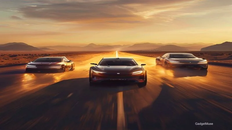 Collage of 2026 best electric cars launching in India showing price tags and range specs | GadgetMuse