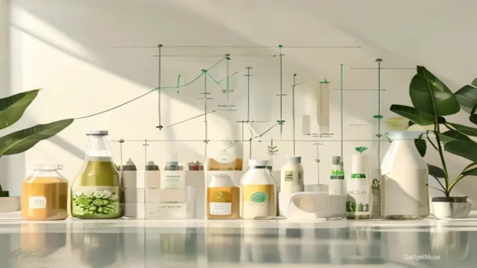 Graph showing plant based dairy alternatives market India forecast 2026 with growth trends and market share data | GadgetMuse