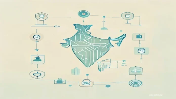 Health data icon with Indian flag, showing best practices for data privacy in Indian telehealth platforms | GadgetMuse