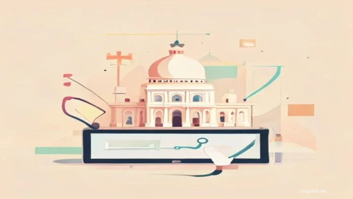 Illustration showing steps to apply Ayushman Bharat health scheme updates 2026 on a smartphone and paperwork | GadgetMuse