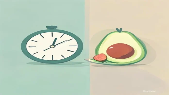 Intermittent fasting vs keto which diet is better for weight loss: chart with plates, clock and keto foods | GadgetMuse