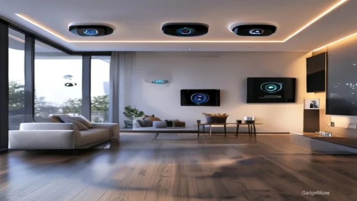 AI security camera with night vision and alerts, highlighting the best AI powered home security cameras 2026 | GadgetMuse