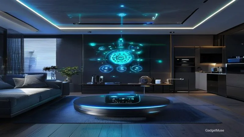 Diagram of steps to build a smart home with Matter protocol, showing connected devices and network layout | GadgetMuse