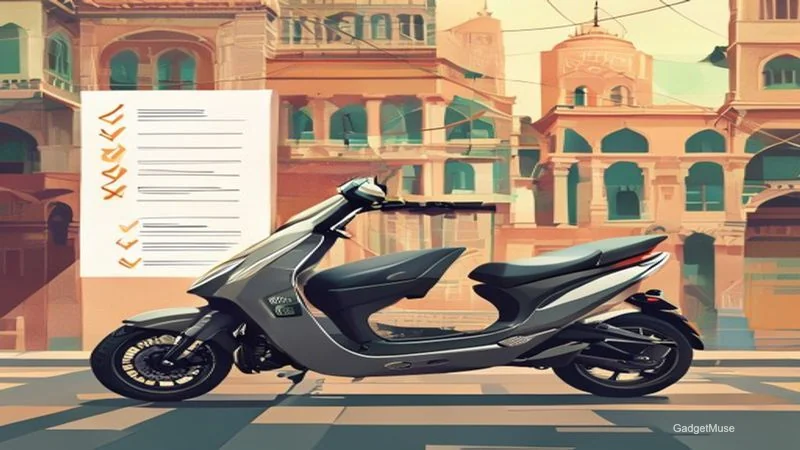Rental scooter insurance requirements for Indian riders shown on a checklist with documents, helmet and scooter | GadgetMuse