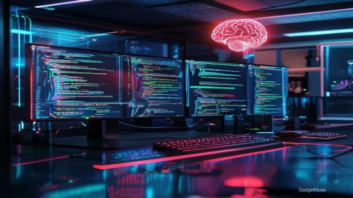 Screenshot of a developer using AI tools for code debugging, showing error highlights and automated suggestions | GadgetMuse
