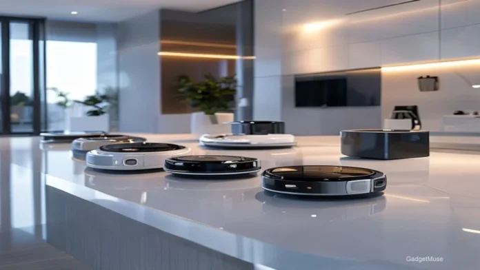 Sleek robot vacuum on an Indian living room floor, highlighting the best robot vacuum cleaners in India 2026 | GadgetMuse