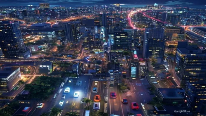 GTA 6 everything we know release date gameplay and map collage showing city skyline, car chase, and map overview | GadgetMuse