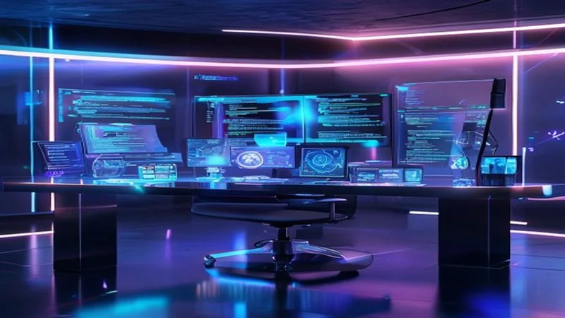 New AI tools dashboard displaying futuristic icons and code snippets on a sleek laptop screen | GadgetMuse