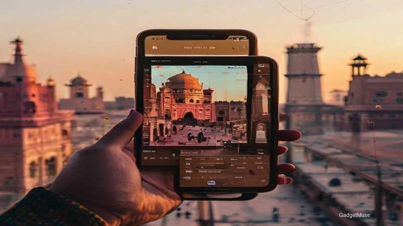 People using cultural heritage walking tours Delhi audio guide apps on phones in historic lanes | GadgetMuse